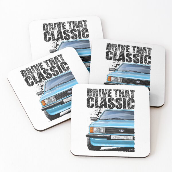 Item preview, Drive That Classic featuring the Iconic Ford Cortina Mk4 in light blue (Light Background) designed and sold by Petrolhead T-Shirts and Art.