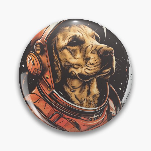 Item preview, Golden Astronaut Dog In Space designed and sold by NicolasGlowArt.