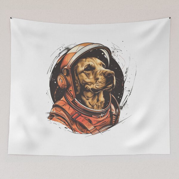 Item preview, Golden Astronaut Dog In Space designed and sold by NicolasGlowArt.