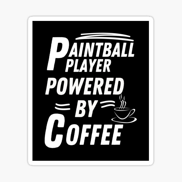 Vista previa del artículo con la obra «Jugador de paintball impulsado por café.», diseñado y vendido por annoying-shirts.