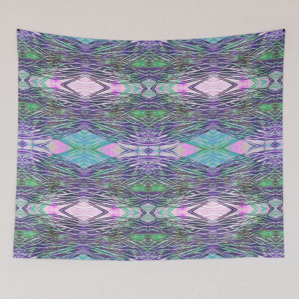 Item preview, Colourful Witches Hair Monoprint Pattern designed and sold by vallisrowe.