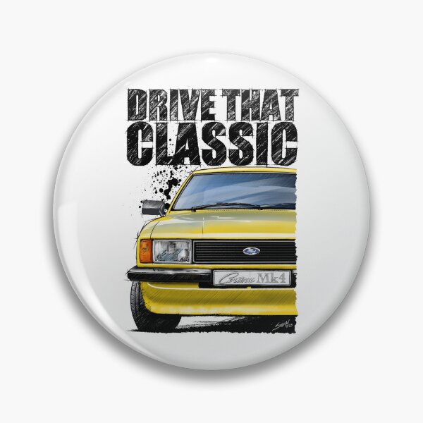 Item preview, Copy of Drive That Classic featuring the Iconic Ford Cortina Mk4 in yellow (Light Background) designed and sold by Petrolhead T-Shirts and Art.