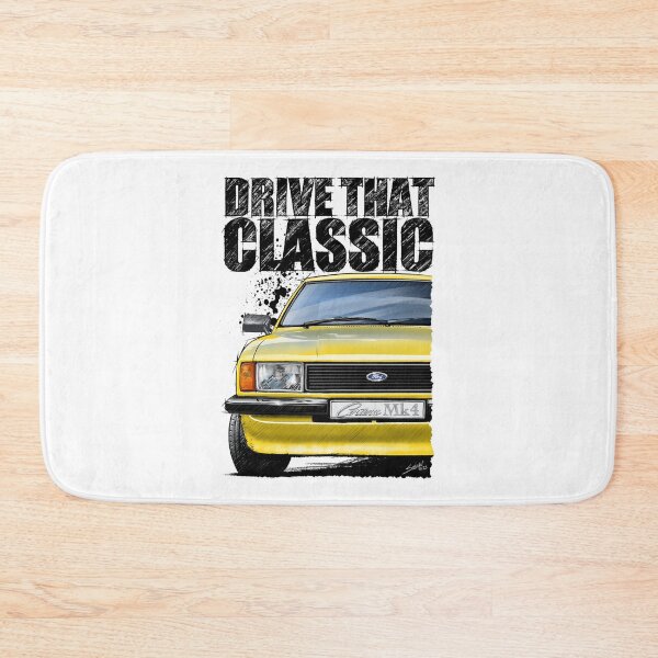 Item preview, Copy of Drive That Classic featuring the Iconic Ford Cortina Mk4 in yellow (Light Background) designed and sold by Petrolhead T-Shirts and Art.