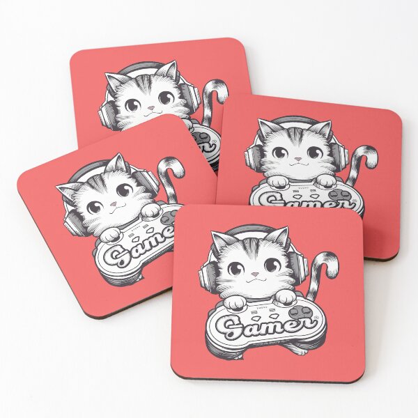 Item preview, Monochrome geek-gamer cat designed and sold by LV-creator.