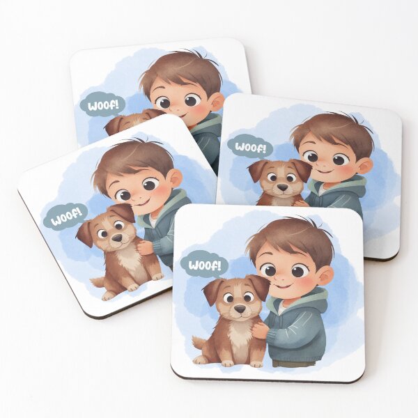 Item preview, Boy And Dog Cute Sticker designed and sold by Te Amo.