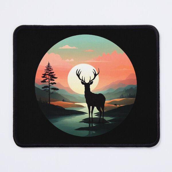 Item preview, Deer silhouette at sunset designed and sold by artly-me.
