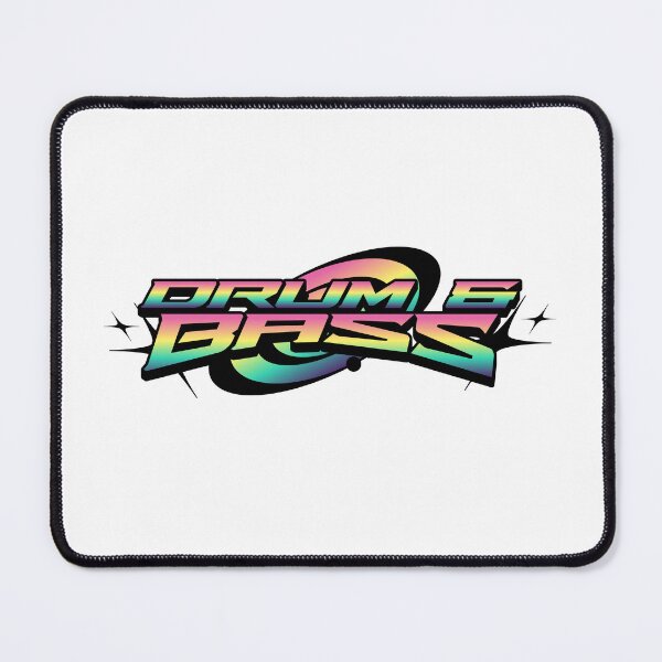 Item preview, DRUM AND BASS - Rainbow Y2K Chest Logo (black/green/purple) designed and sold by Discothreadz.
