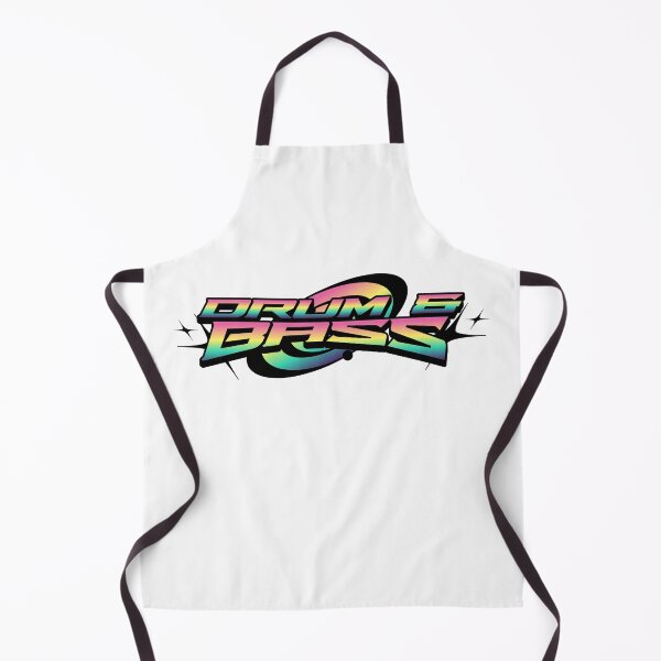 Item preview, DRUM AND BASS - Rainbow Y2K Chest Logo (black/green/purple) designed and sold by Discothreadz.