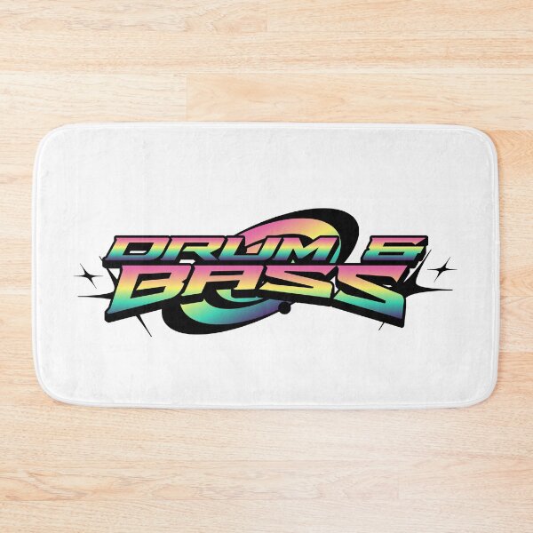 Item preview, DRUM AND BASS  - Rainbow Y2K Chest Logo (black/green/purple) designed and sold by Discothreadz.
