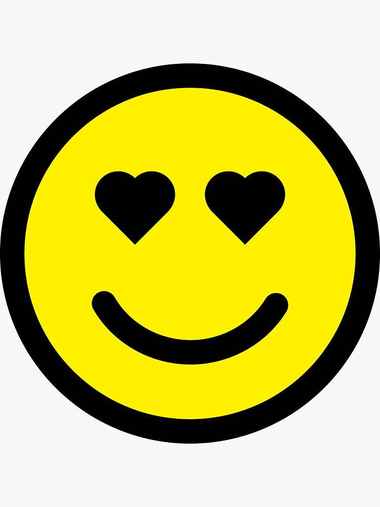 "Heart Eyes Smiley" Sticker for Sale by Ukubach | Redbubble