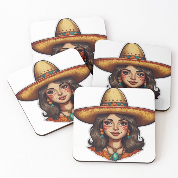 Item preview, Mexican Woman Pretty Sticker designed and sold by Te Amo.