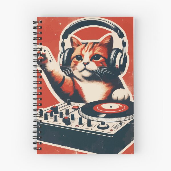 Item preview, Funny Cute Deejay House Cat Retro Vintage designed and sold by TomFrontierArt.