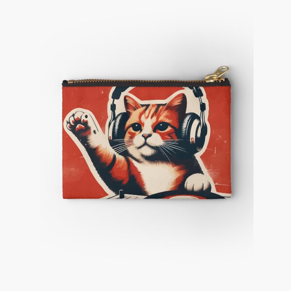 Item preview, Funny Cute Deejay House Cat Retro Vintage designed and sold by TomFrontierArt.
