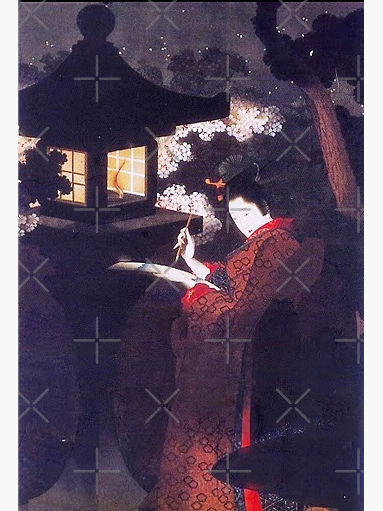 Beautiful Japanese painting: Beauty viewing Cherry Blossoms at