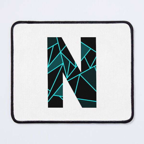 Item preview, Monogram N With Neon Blue Abstract Lines designed and sold by Coffee Lifestyle.