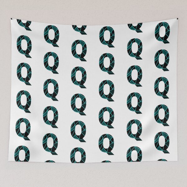 Item preview, Monogram Q With Neon Blue Abstract Lines designed and sold by Lyssarien.