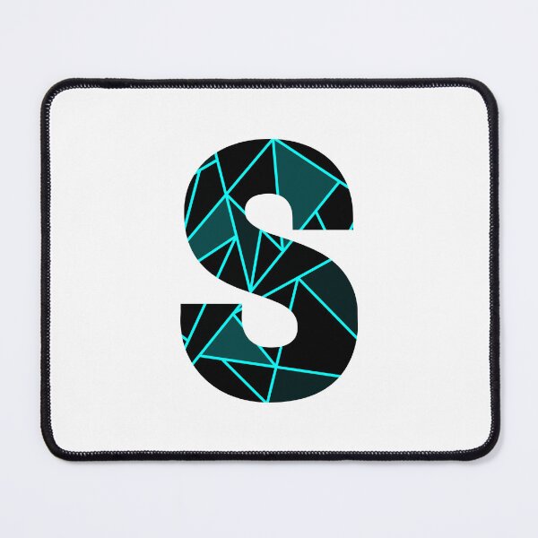 Item preview, Monogram S With Neon Blue Abstract Lines designed and sold by Coffee Lifestyle.