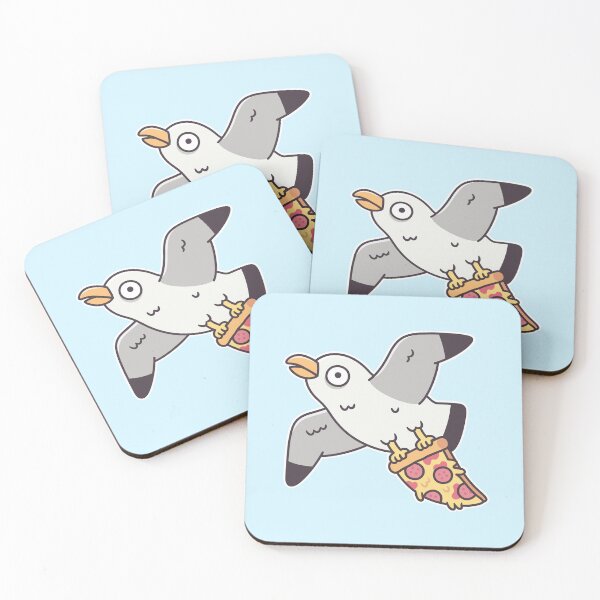 Item preview, Funny Seagull Flying Off With Pizza Slice designed and sold by rustydoodle.