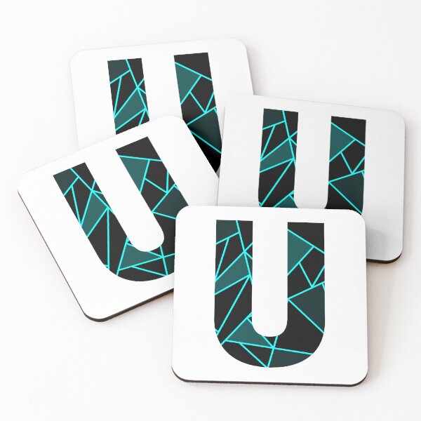Item preview, Monogram U With Neon Blue Abstract Lines designed and sold by Coffee Lifestyle.