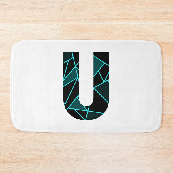 Item preview, Monogram U With Neon Blue Abstract Lines designed and sold by Lyssarien.