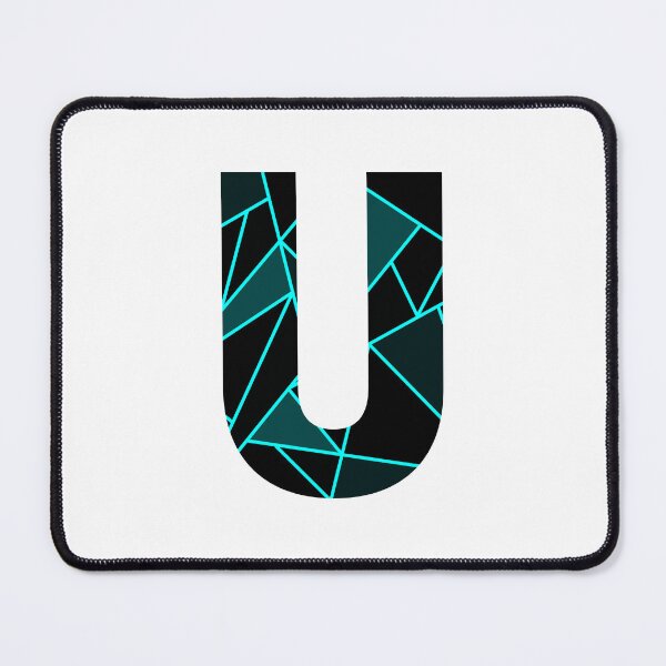 Item preview, Monogram U With Neon Blue Abstract Lines designed and sold by Coffee Lifestyle.
