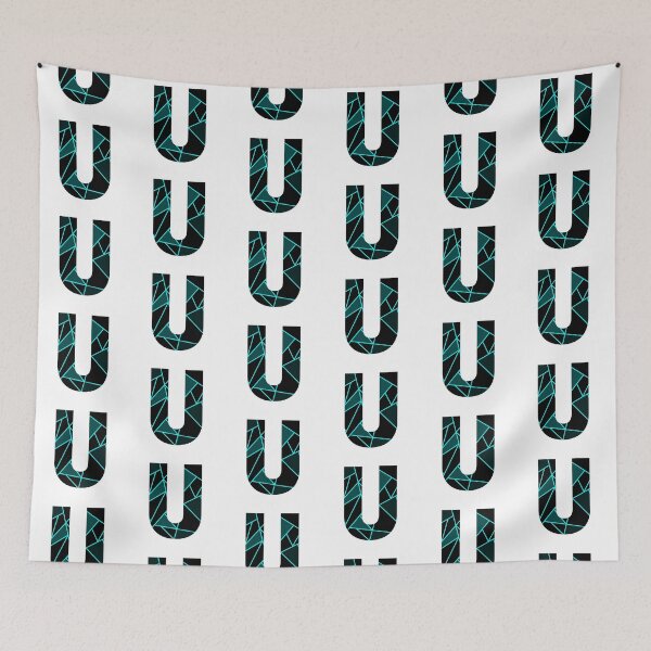 Item preview, Monogram U With Neon Blue Abstract Lines designed and sold by Coffee Lifestyle.