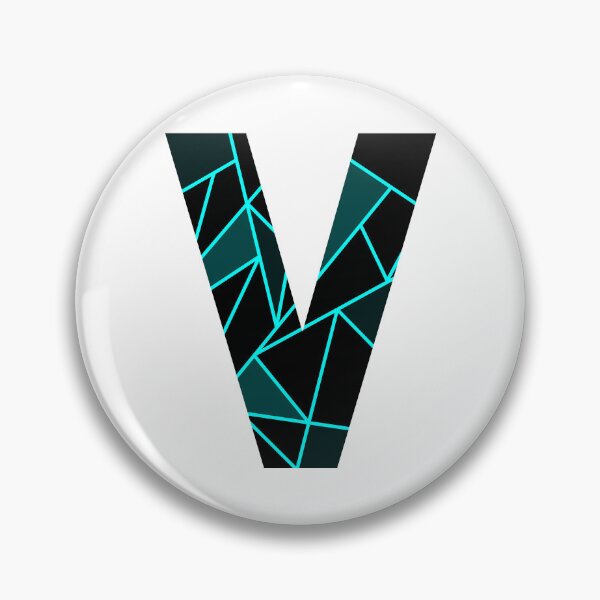 Item preview, Monogram V With Neon Blue Abstract Lines designed and sold by Lyssarien.