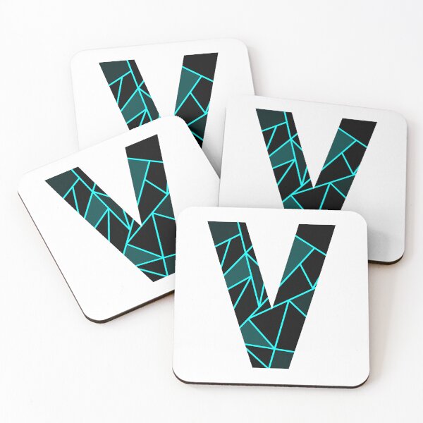 Item preview, Monogram V With Neon Blue Abstract Lines designed and sold by Coffee Lifestyle.