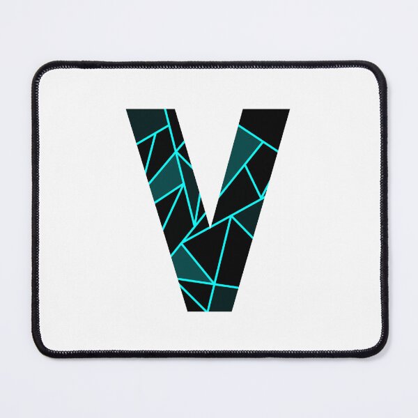 Item preview, Monogram V With Neon Blue Abstract Lines designed and sold by Coffee Lifestyle.