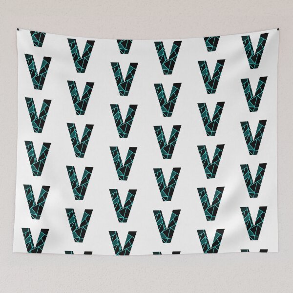 Item preview, Monogram V With Neon Blue Abstract Lines designed and sold by Lyssarien.