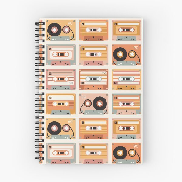 Item preview, Casetes antiguos - fiesta de música retro - rosa y naranja - fondo claro designed and sold by Muxune.