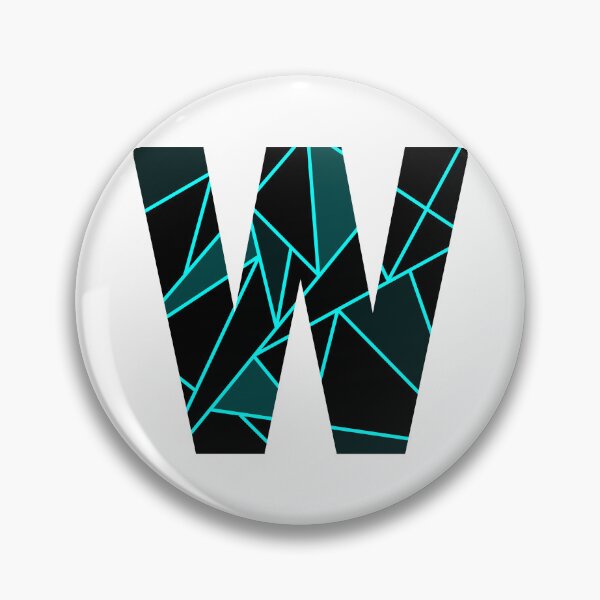 Item preview, Monogram W With Neon Blue Abstract Lines designed and sold by Lyssarien.
