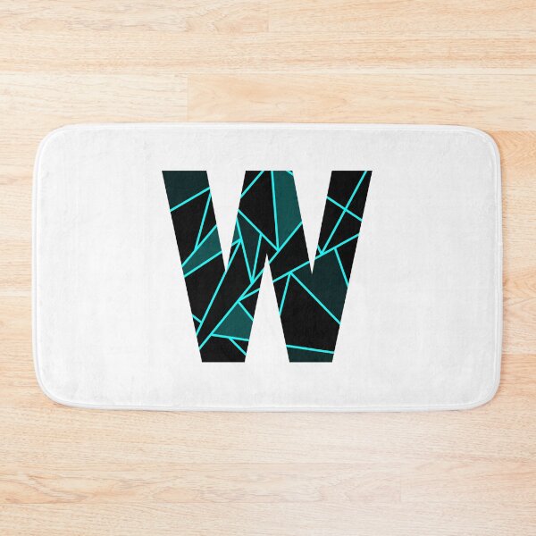 Item preview, Monogram W With Neon Blue Abstract Lines designed and sold by Lyssarien.