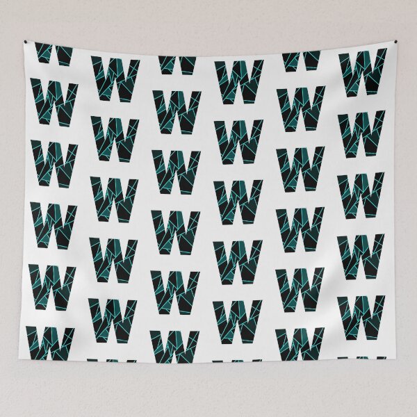 Item preview, Monogram W With Neon Blue Abstract Lines designed and sold by Lyssarien.