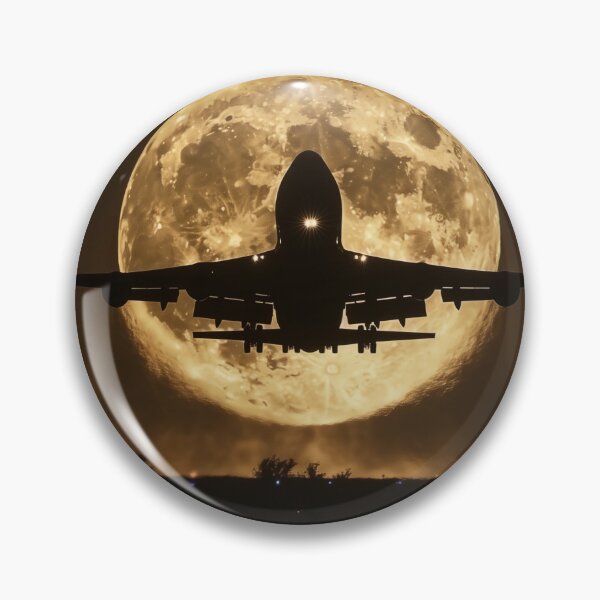 Item preview, Airplane Silhouetted Against Full Moon designed and sold by palmyst.