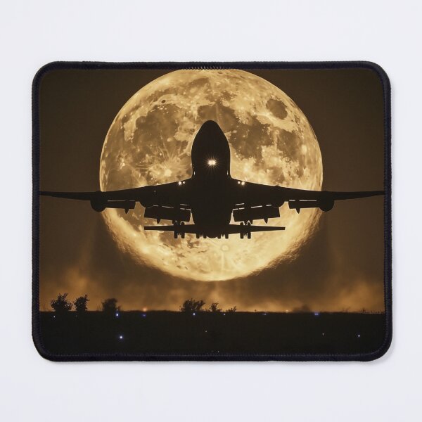 Item preview, Airplane Silhouetted Against Full Moon designed and sold by palmyst.