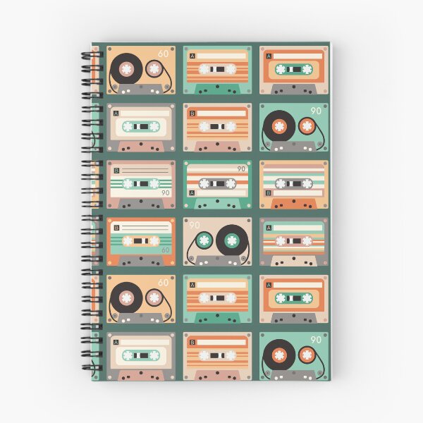 Item preview, Vintage cassettes - retro music party  - green and pink  - dark green background designed and sold by Muxune.