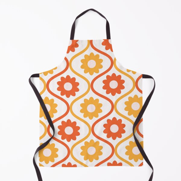 Item preview, Orange and Red Retro Flowers on Vintage Ogee Pattern designed and sold by Yasminepatterns .