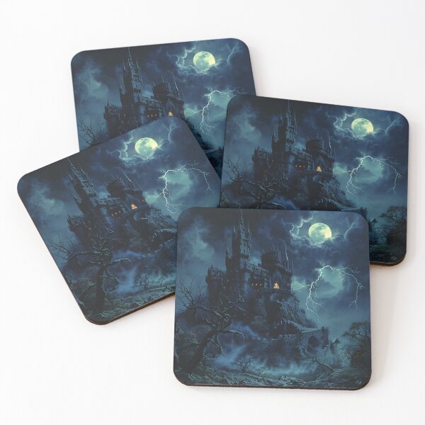 Item preview, Haunted Castle Under Stormy Moonlight designed and sold by palmyst.
