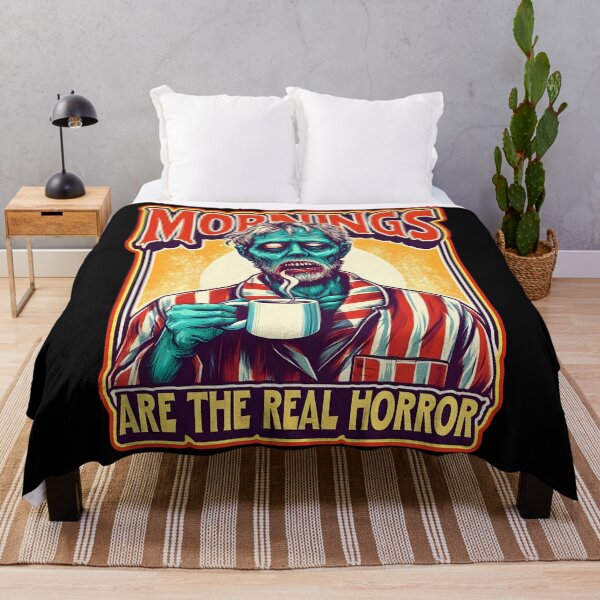 Item preview, Vintage Zombie anti Mornings Horror Funny tired quote designed and sold by Unitepeople.