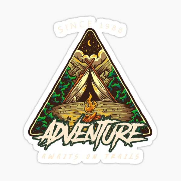 Item preview, Adventure awaits on trails camping hiking designed and sold by JMapparels.