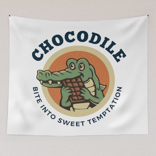 Item preview, Cute Vintage Chocolate Lover Crocodile “Chocodile” designed and sold by DreamCraze.
