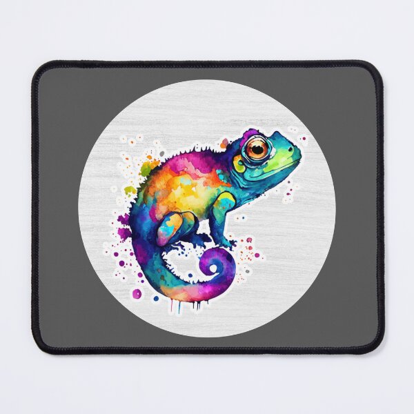 Item preview, Watercolor Drawing of a Colorful Chameleon designed and sold by LivingColorful.