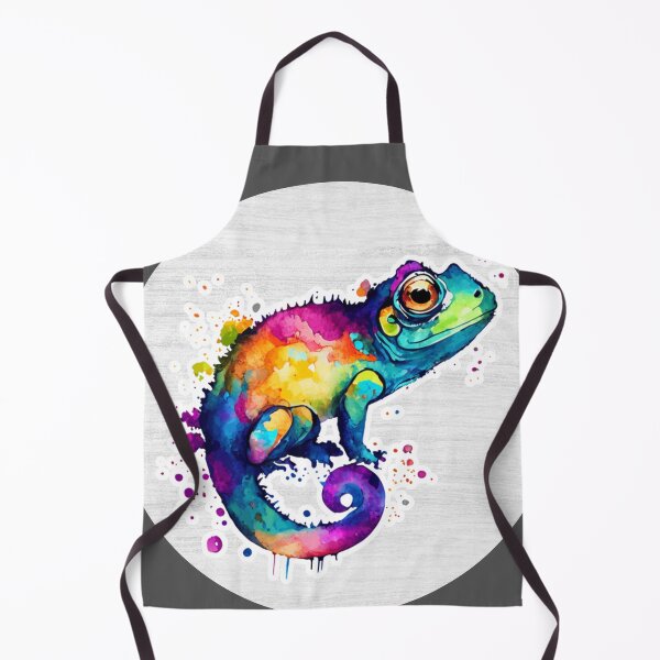 Item preview, Watercolor Drawing of a Colorful Chameleon designed and sold by LivingColorful.