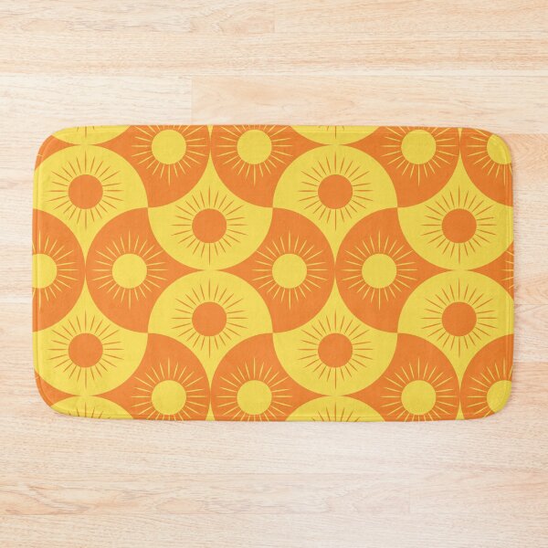 Item preview, Abstract Orange and Yellow Sun on Geometric Scallop Shape  designed and sold by Yasminepatterns .