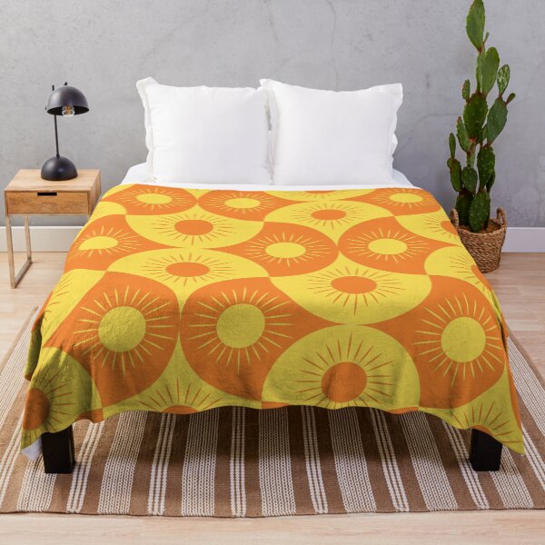 Item preview, Abstract Orange and Yellow Sun on Geometric Scallop Shape designed and sold by Yasminepatterns .