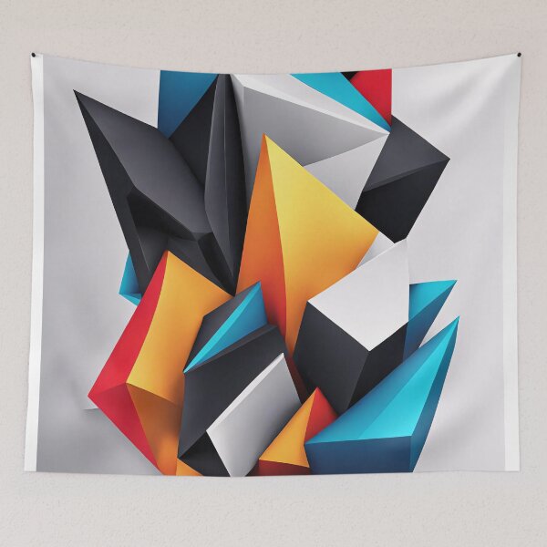 Item preview, Abstract Design Shape Art Black Blue Orange White designed and sold by Salimgor Hangaround Music.