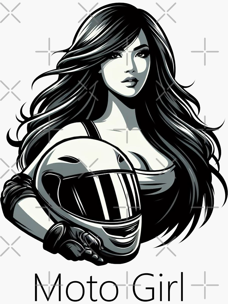 Motorcycle Girl, Woman on the motorcycle, Moto passion | Sticker