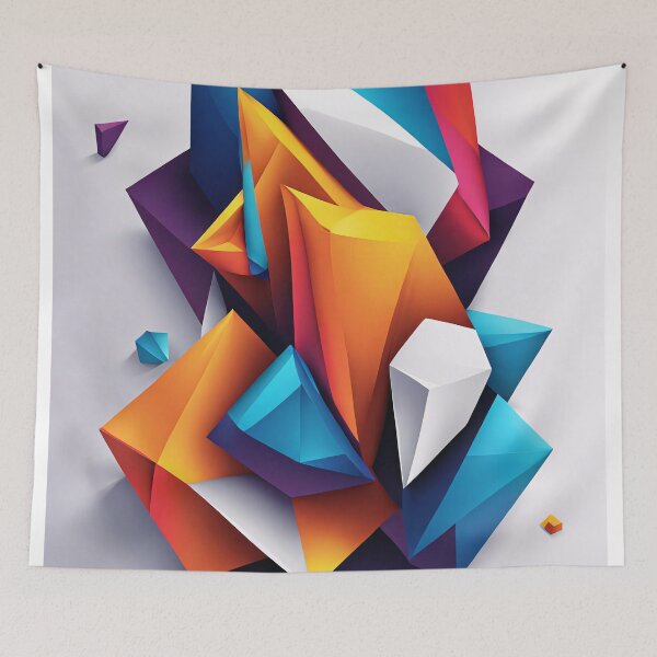 Item preview, Abstract design shape art blue purple orange pink V6 designed and sold by Salimgor Hangaround Music.