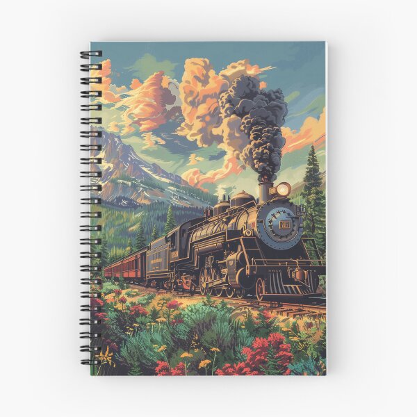 Item preview, Vintage Train Rides Through Mountain Landscape designed and sold by palmyst.